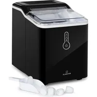 Klarstein Eiswürfelmaschine Klein, 1,5L Eiswürfelmaschine für Große Eiswürfel, Schnelle Mini-Eiswürfelmaschine, Leichte R... - Schwarz