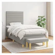 vidaXL Boxspringbett 100 x 200 cm Hellgrau