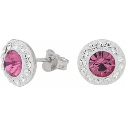 Firetti Paar Ohrstecker »Schmuck Geschenk Silber 925 Ohrschmuck pink & weiß«, mit Kristallstein Firetti silberfarben-rosa + rosa-weiß