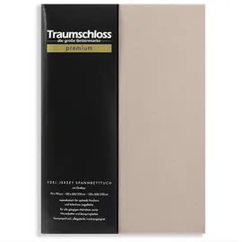 Traumschloss Spannbettlaken Jersey-Baumwolle 90 x 200 - 100 x 220 cm beige