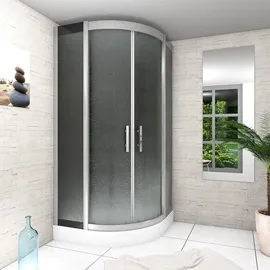 AcquaVapore D46-03M1 Komplettdusche mit Schiebetür 80 x 80 cm schwarz Sicherheitsglas