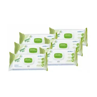 Schülke mikrozid® universal Desinfektionstücher greenline maxi, Plastikfreie Alkoholtücher zur Desinfektion von Medizinprodukten und Oberflächen, 1 Karton = 6 Softpacks à 90 Tücher, Maße: 23 x 25 cm