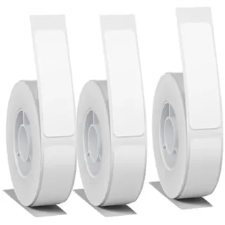 Xbsduih Weißes Etikettenpapier für D11 D110 D101 Etikettendrucker 3 Rollen 12x40mm Wasserdicht, Selbstklebendes Band, Strapazierfähig