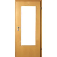 Kilsgaard Zimmertür mit Lichtausschnitt/Glas Buche Lamikor Typ 43/LA Rundkante, DIN Rechts, 610x2110 mm,ohne Verglasung