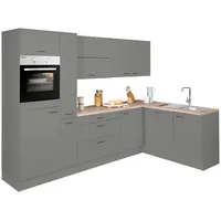 OPTIFIT Winkelküche L-Form 265 x 175 cm grau