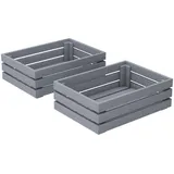Vicco Aufbewahrungsbox Holzwerkstoff 44,5x32 cm Grau 2er Set