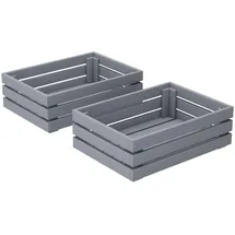 Vicco Aufbewahrungsbox Holzwerkstoff 44,5x32 cm Grau 2er Set