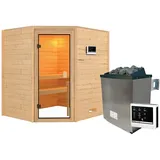 Karibu Elea inkl. 9 kW Ofen + ext. Steuerung ohne Dachkranz