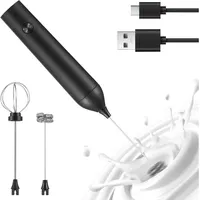 Elektrischer Milchaufschäumer, wiederaufladbare, tragbare Schaummaschine mit 3 einstellbaren Geschwindigkeitsstufen, stabilem Schneebesen für Kaffee,