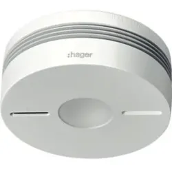 Hager TG550A Funk-Rauchwarnmelder Komfort Q, IR- Alarmstopp, weiß.Funk- Rauchwarnmelder mit kleiner Baugröße und ansprechender Designsprache nach