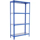 Proregal Schwerlastregal Mid Metal Shark HxBxT 150 x 80 x 30 cm Fachlast 180 kg Blau-Verzinkt
