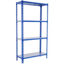 Proregal Schwerlastregal Mid Metal Shark HxBxT 150 x 80 x 30 cm Fachlast 180 kg Blau-Verzinkt