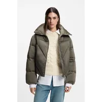 Steppjacke BOSS ORANGE "Padilena Premium Damenmode", Damen, Gr. 44, open grün 344, Web, Obermaterial: 100% Polyamid, unifarben, regular fit normal, elastischer Bund, Jacken Steppjacke, Regular Fit mit Stehkragen, gefütterte Taschen