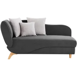 vente-unique Recamiere Polyester mit Schlaffunktion 1-Sitzer Grau