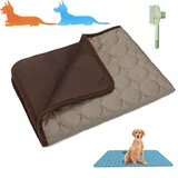 Donubiiu Kühlmatte Hunde, Hundekühlmatte Selbstkühlend Krallenfest, Atmungsaktiv Waschbares Hundekissen für Sommer, XS-XXL (Kaffee,XXL-150X100)