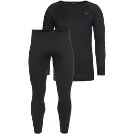POLARINO Thermounterhemd POLARINO "hoher Wärmerückhalt und atmungsaktiv", Herren, Gr. XL (56/58), 2 Stk., N-Gr, schwarz, Feinripp, Obermaterial: 100% Polyester, unifarben, Rundhals, Unterhemden Thermounterhemd, "Skiwäsche-Set", Skiunterwäsche