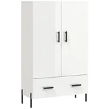 vidaXL Highboard Hochglanz-Weiß 69,5x31x115 cm Holzwerkstoff