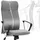 Songmics Bürostuhl, ergonomischer Schreibtischstuhl, Drehstuhl, gepolsterter Sitz, höhenverstellbar und neigbar, bis 120 kg belastbar, grau Stoff, mit Kopfstütze,