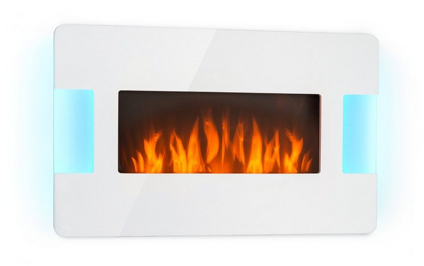 Klarstein Elektrokamin Belfort Light & Fire, Elektrischer Kamin Heizung Indoor Heater LED 2000W weiß