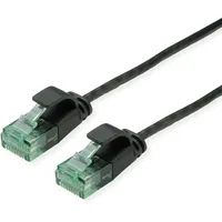 Roline RM UTP DataCenter Patchkabel Kat.6A (Class EA), slim, schwarz, 0,3 m