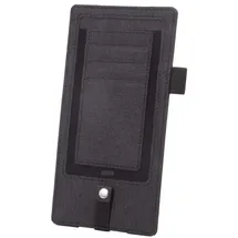 Alassio 30133 - Utensilienband A5 OPERA, Utensilienhalter in anthrazit, Notizbuch Accessoire aus Polyester, Band mit Handyfach, Fach für Kabel und Kopfhörer, Stiftschlaufe und 3 Visitenkartenfächer