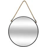 Atmosphera - Hängespiegel Seil schwarz D 55 cm