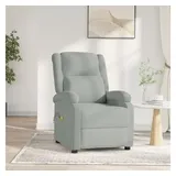 vidaXL Massagesessel mit Liegefunktion Samt 93 x 98 x 93 cm Hellgrau elektrisch