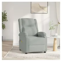 vidaXL Massagesessel mit Liegefunktion Samt 93 x 98 x 93 cm Hellgrau elektrisch