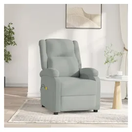 vidaXL Massagesessel mit Liegefunktion Samt 93 x 98 x 93 cm Hellgrau elektrisch