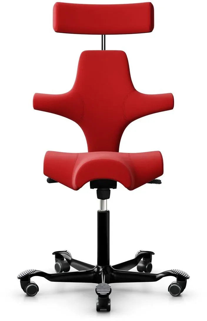 HAG Capisco 8107 Stoff Xtreme Rot Gestell Schwarz mit Kopfstütze