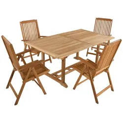 GARDEN PLEASURE Tischgruppe »SOLO«, 5-tlg., Braun, Holz