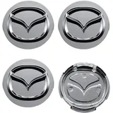 4 Stück Nabenkappen für Mazda Atenza MX3 CX3 CX5 2 3 6 323 626 RX8 RX7 56MM, Nabendeckel, Felgenkappen, Radnabenabdeckung, Felgendeckel, Staub/mit Logo