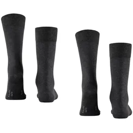 Falke Herren Socken, 4er Pack - Happy, Kurzsocken, Baumwolle Anthrazit 43-46