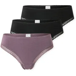 Schiesser Damen Tanga Cheeky String 3er Pack