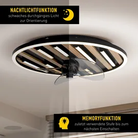 OTTO home Vollo 50 cm Deckenventilator Schwarz