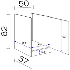 Flex-Well Spülenschrank Kopenhagen 50 x 82 x 57 cm Weiß