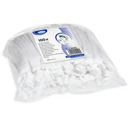 100x Vlieshauben extra leicht weiß