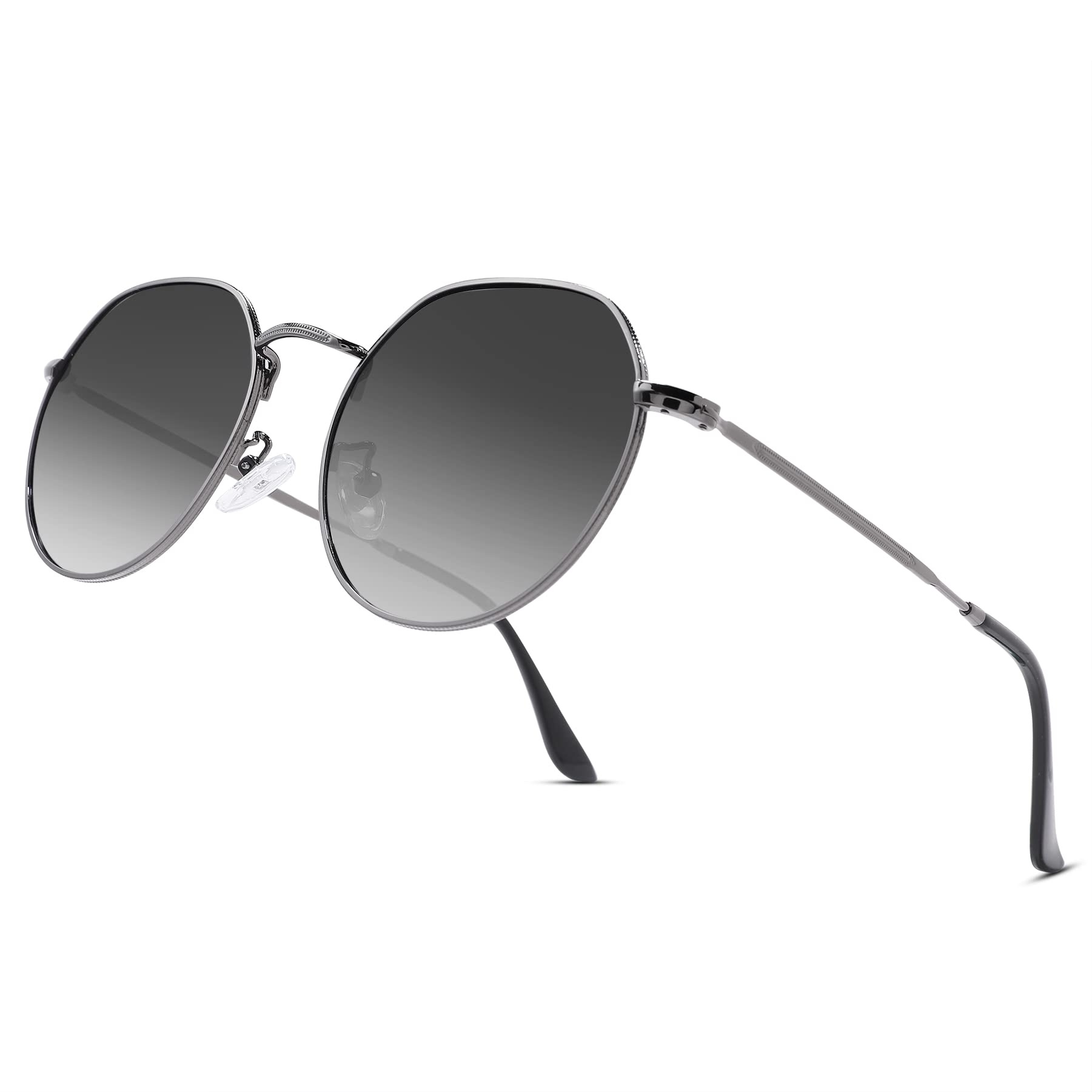COASION Polarisierte Runde Retro Sonnenbrille Damen Herren Vintage Metallrahmen UV400 Schutz Lense für Frauen Männer