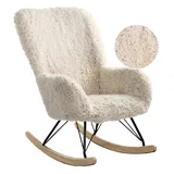 Beliani Schaukelsessel AKRA Webpelz 0 x 0 x 0 cm Hellbeige