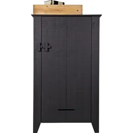 Woood Gijs Stauraumschrank 142 x 85 x 38 cm Schwarz FSC-Kiefernholz
