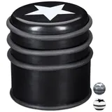 Relaxdays 4 x Türstopper mit Stern, schwarz