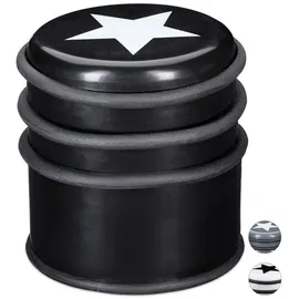 Relaxdays 4 x Türstopper mit Stern, schwarz