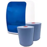 Blanc HYGIENIC SET: Handtuchrollenspender SENSOR, berührungslos, Blanc Cosmos + 2 Handtuchrollen Classico BLAU - PRODUKTSET