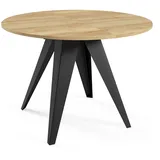 Feldmann-Wohnen Esstisch Gerda (Gerda, 1-St., Esstisch), 90 / 128cm ausziehbar Halifax Eiche natur braun 90 cm x 76 cm x 90 cm