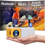 Mini Projektor Yoton Y3 1080P, Wifi Bluetooth, 6000 Lumen, Tragbar - Weiß