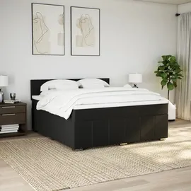 vidaXL Boxspringbett mit Matratze Schwarz 180x200 cm Stoff