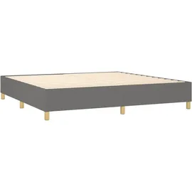 vidaXL Boxspringbett mit Matratze & LED Dunkelgrau 200x200 cm Stoff