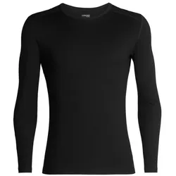 Icebreaker Unterwäsche Thermo-Langarmshirt 260 Tech Crewe - Merinowolle, enganliegend - schwarz Herren