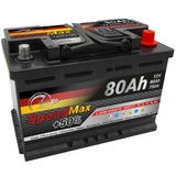 SMC Autobatterie Speed Max 80Ah L3 750A EN 12v PKW Ersetzt 65Ah 70Ah 72Ah 74Ah Starterbatterie wartungsfrei- Maße der Batterie: 278 x 175 x 190 mm - Pluspol rechts (DX+)