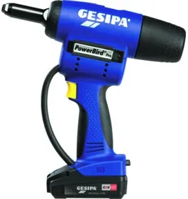 Gesipa Akku-Blindniet-Setzgerät PowerBird Pro Gold Edition mit 2 Li-Ion Akkus 18V - 2,0 Ah / Ladegerät in L-Boxx